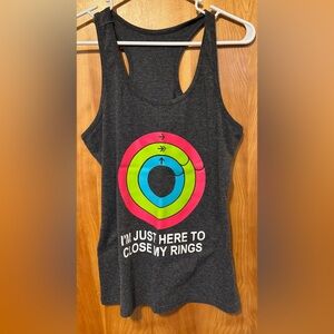 Charcoal Tank Top with Colorful Ring Graphic
